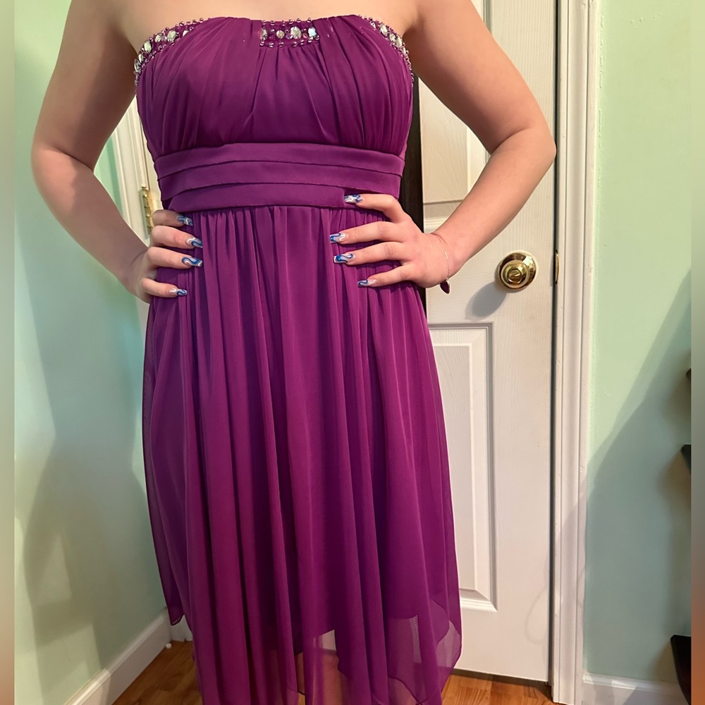 strapless purple fairy like dress